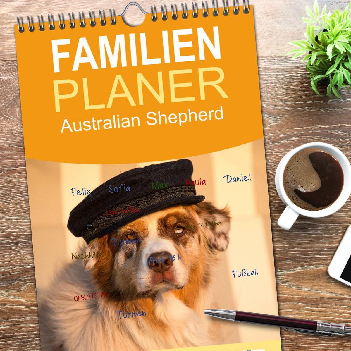 Bild: 9783457115961 | Familienplaner 2025 - Australian Shepherd mit 5 Spalten...