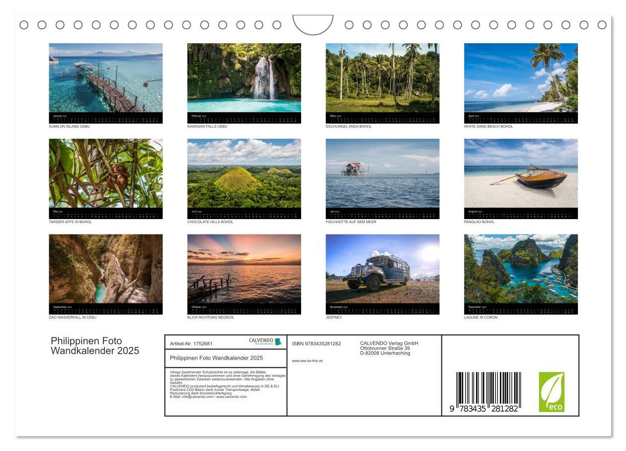 Bild: 9783435281282 | Philippinen Foto Wandkalender 2025 (Wandkalender 2025 DIN A4 quer),...