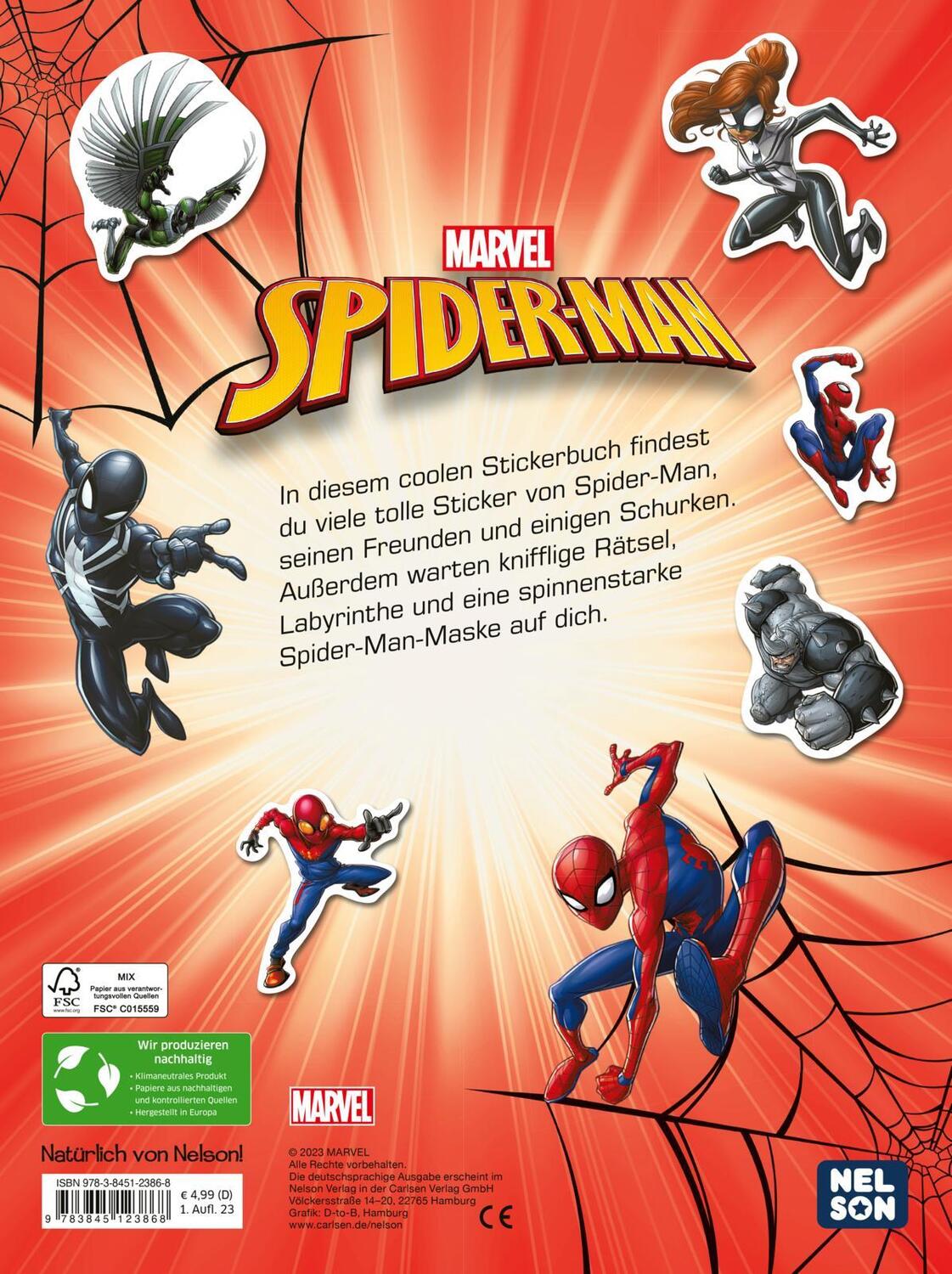 Rückseite: 9783845123868 | Spider-Man: Spinnenstarker Stickerspaß | Taschenbuch | MARVEL | 24 S.