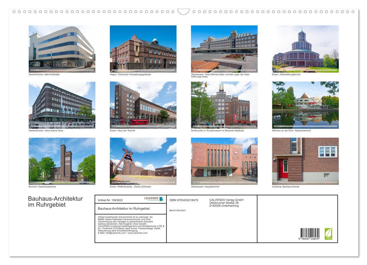 Bild: 9783435218479 | Bauhaus-Architektur im Ruhrgebiet (Wandkalender 2025 DIN A2 quer),...