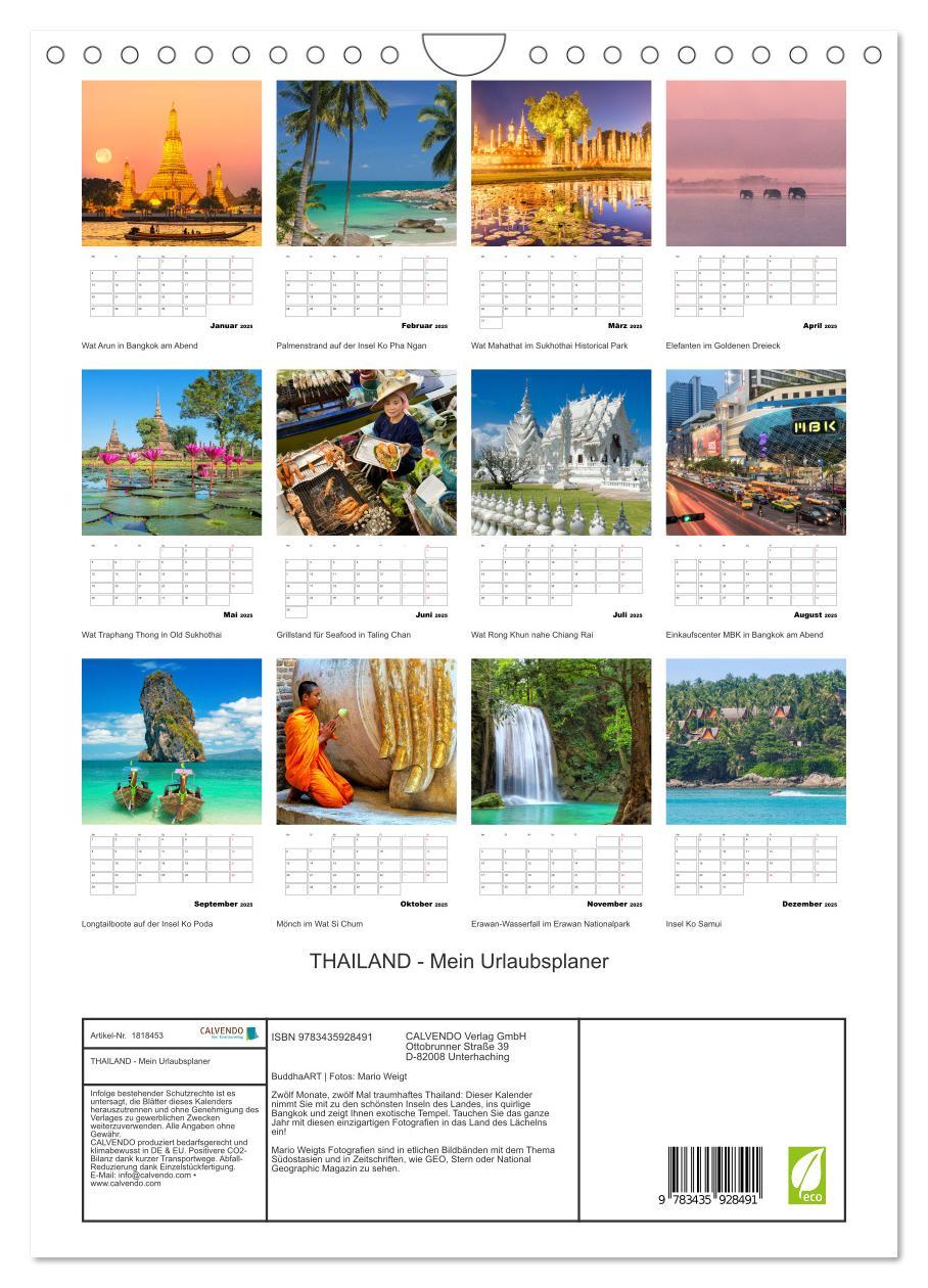 Bild: 9783435928491 | THAILAND - Mein Urlaubsplaner (Wandkalender 2025 DIN A4 hoch),...