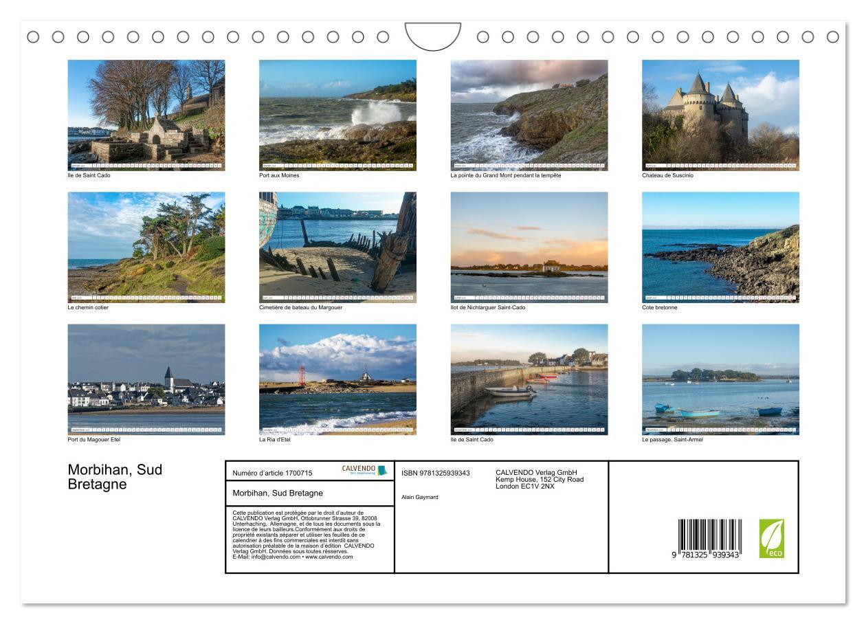 Bild: 9781325939343 | Morbihan, Sud Bretagne (Calendrier mural 2025 DIN A4 vertical),...