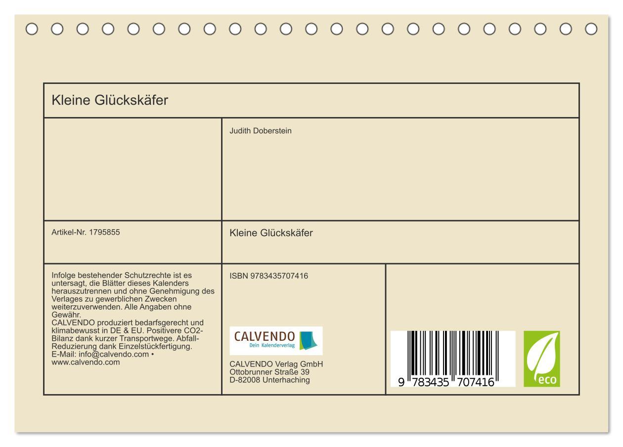 Bild: 9783435707416 | Kleine Glückskäfer (Tischkalender 2025 DIN A5 quer), CALVENDO...