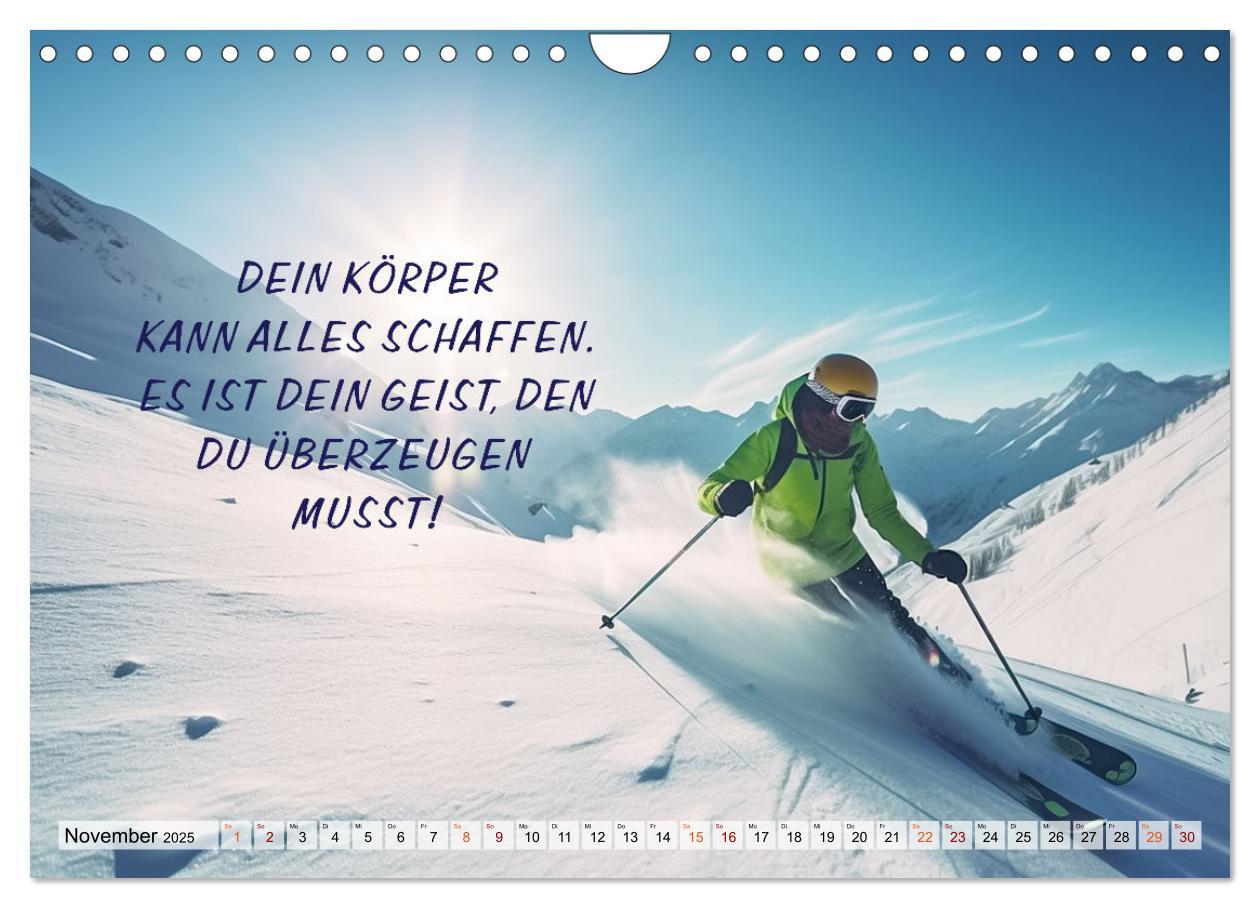 Bild: 9783383869297 | Motivation und Ski (Wandkalender 2025 DIN A4 quer), CALVENDO...