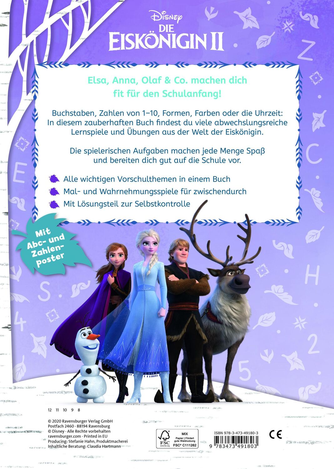 Rückseite: 9783473491803 | Disney Die Eiskönigin 2: Das große Vorschulbuch | Company | Buch