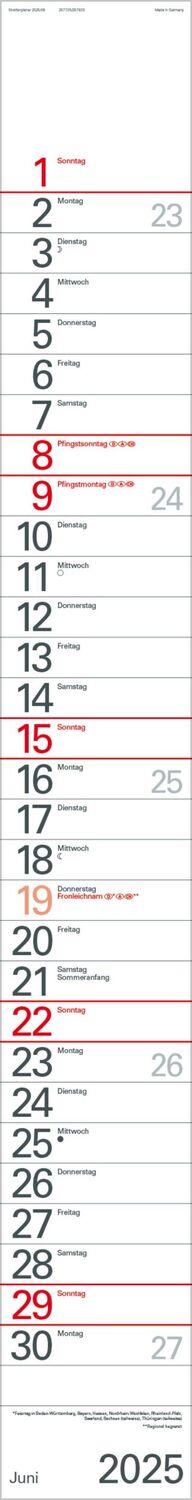 Bild: 9783731879558 | Streifenplaner Blau 2025 | Verlag Korsch | Kalender | 12 S. | Deutsch