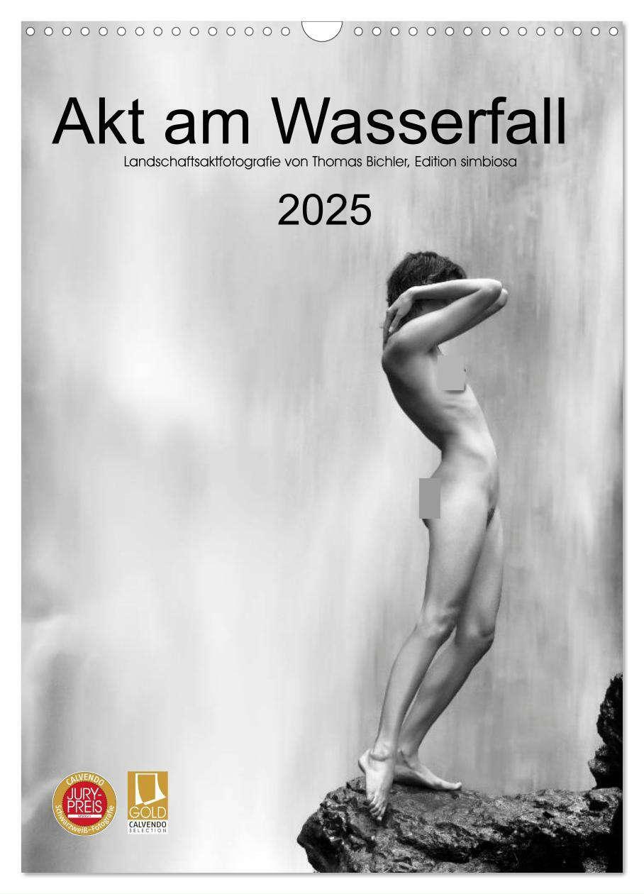 Cover: 9783457017104 | Akt am Wasserfall (Wandkalender 2025 DIN A3 hoch), CALVENDO...