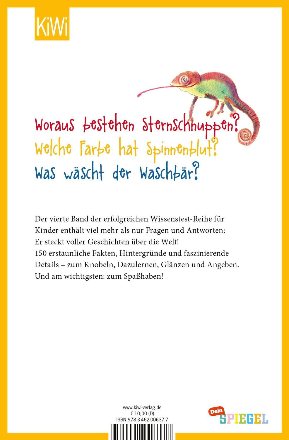 Rückseite: 9783462006377 | Der geniale Wissenstest für Kinder | In 150 Quizfragen um die Welt