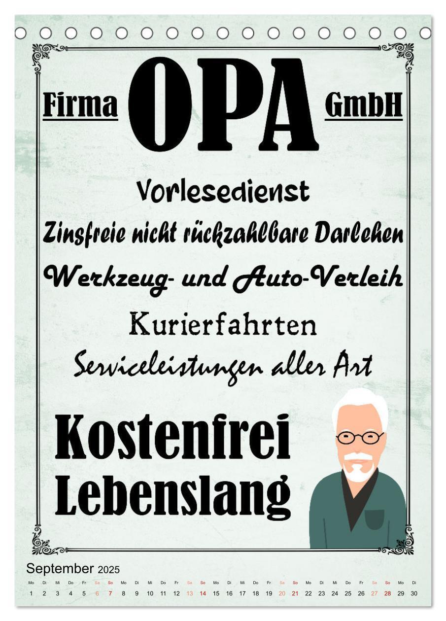 Bild: 9783435887422 | Opa ist der Coolste (Tischkalender 2025 DIN A5 hoch), CALVENDO...