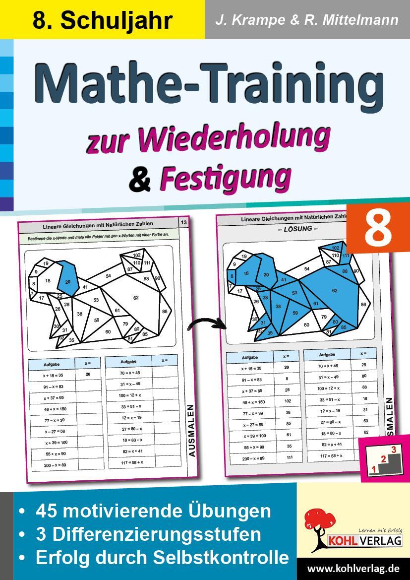 Cover: 9783988410627 | Mathe-Training zur Wiederholung und Festigung / Klasse 8 | Taschenbuch