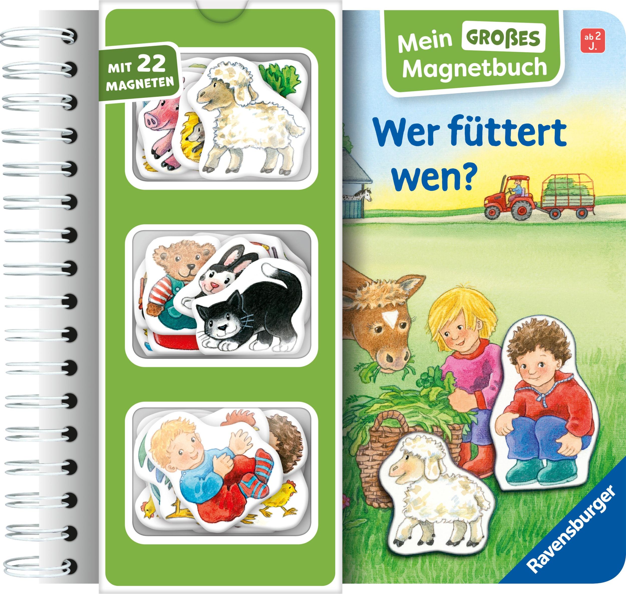 Cover: 9783473421602 | Mein großes Magnetbuch: Wer füttert wen? - Magnet-Spielbuch ab 2...