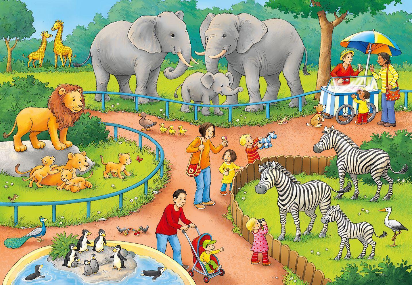 Bild: 4005556078134 | Ein Tag im Zoo. Kinderpuzzle 2 x 24 Teile | Spiel | Deutsch | 2017