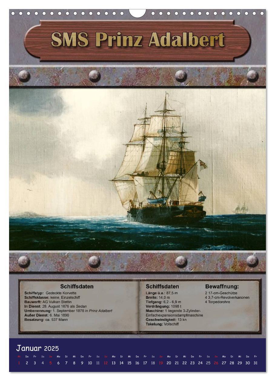 Bild: 9783457060148 | Die kaiserliche Marine 1871 - 1918 (Wandkalender 2025 DIN A3 hoch),...