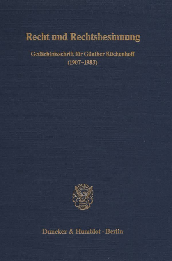 Cover: 9783428062904 | Recht und Rechtsbesinnung. | Manfred Just (u. a.) | Buch | 499 S.