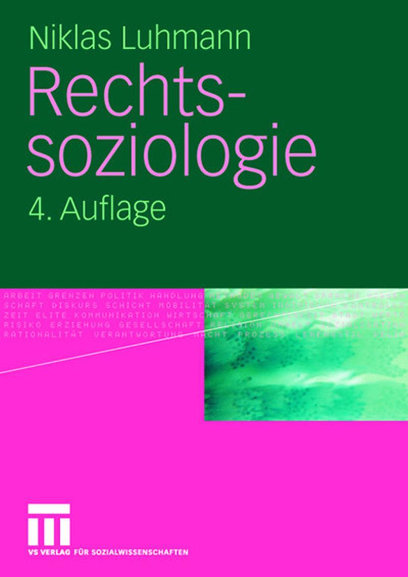 Cover: 9783531158723 | Rechtssoziologie | Niklas Luhmann | Taschenbuch | vii | Deutsch | 2008