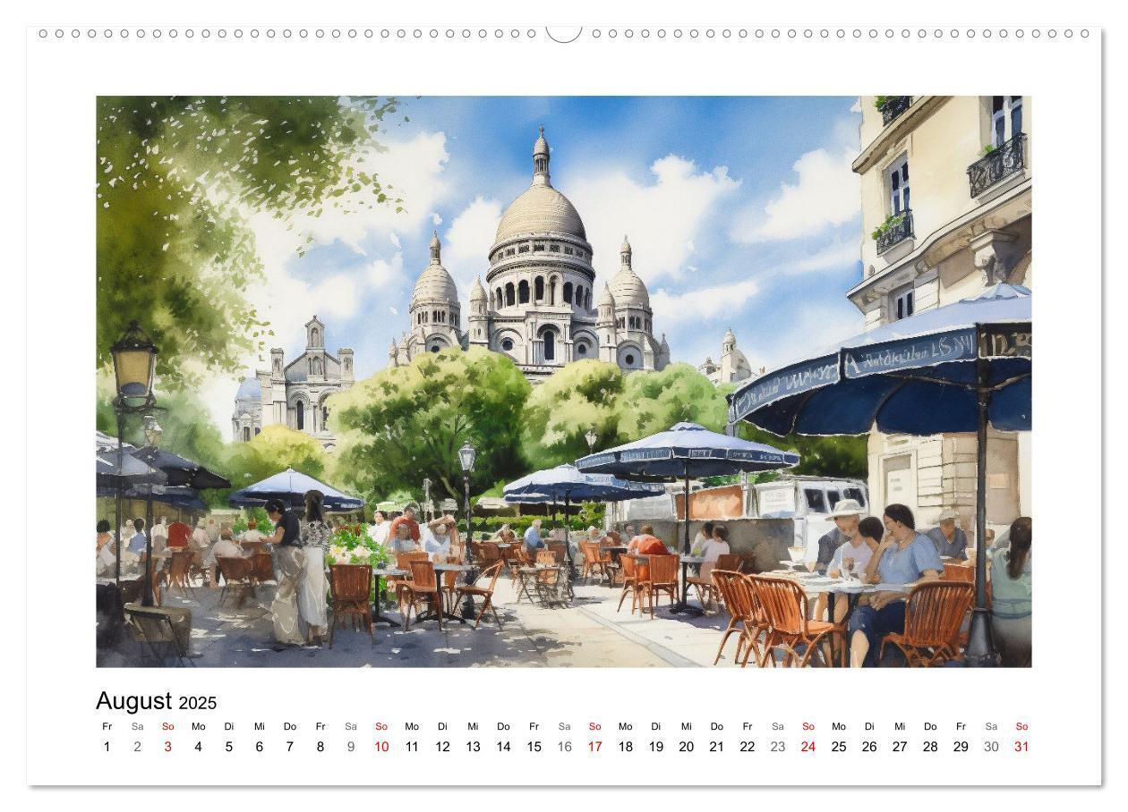 Bild: 9783383825835 | Romantisches Paris (Wandkalender 2025 DIN A2 quer), CALVENDO...