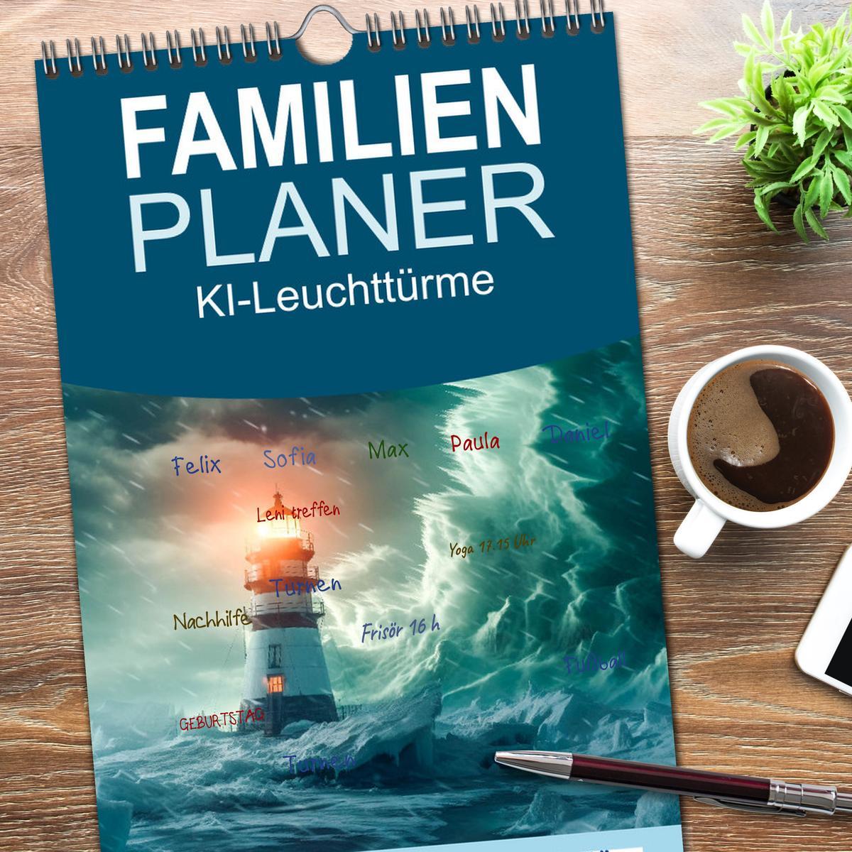 Bild: 9783457092163 | Familienplaner 2025 - KI-Leuchttürme mit 5 Spalten (Wandkalender,...