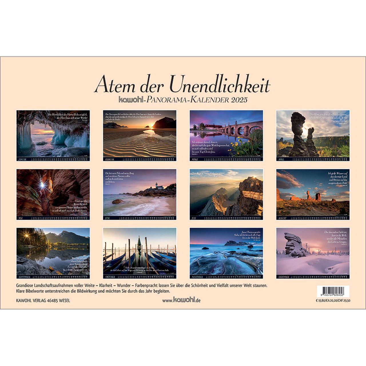 Bild: 9783754828458 | Atem der Unendlichkeit 2025 | Panorama-Kalender | Kalender | 14 S.