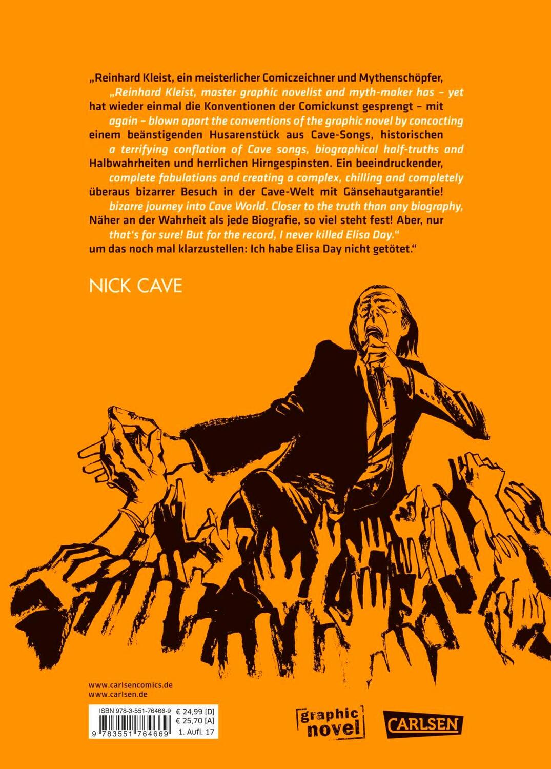 Rückseite: 9783551764669 | Nick Cave - Mercy On Me | Reinhard Kleist | Buch | Carlsen Comics