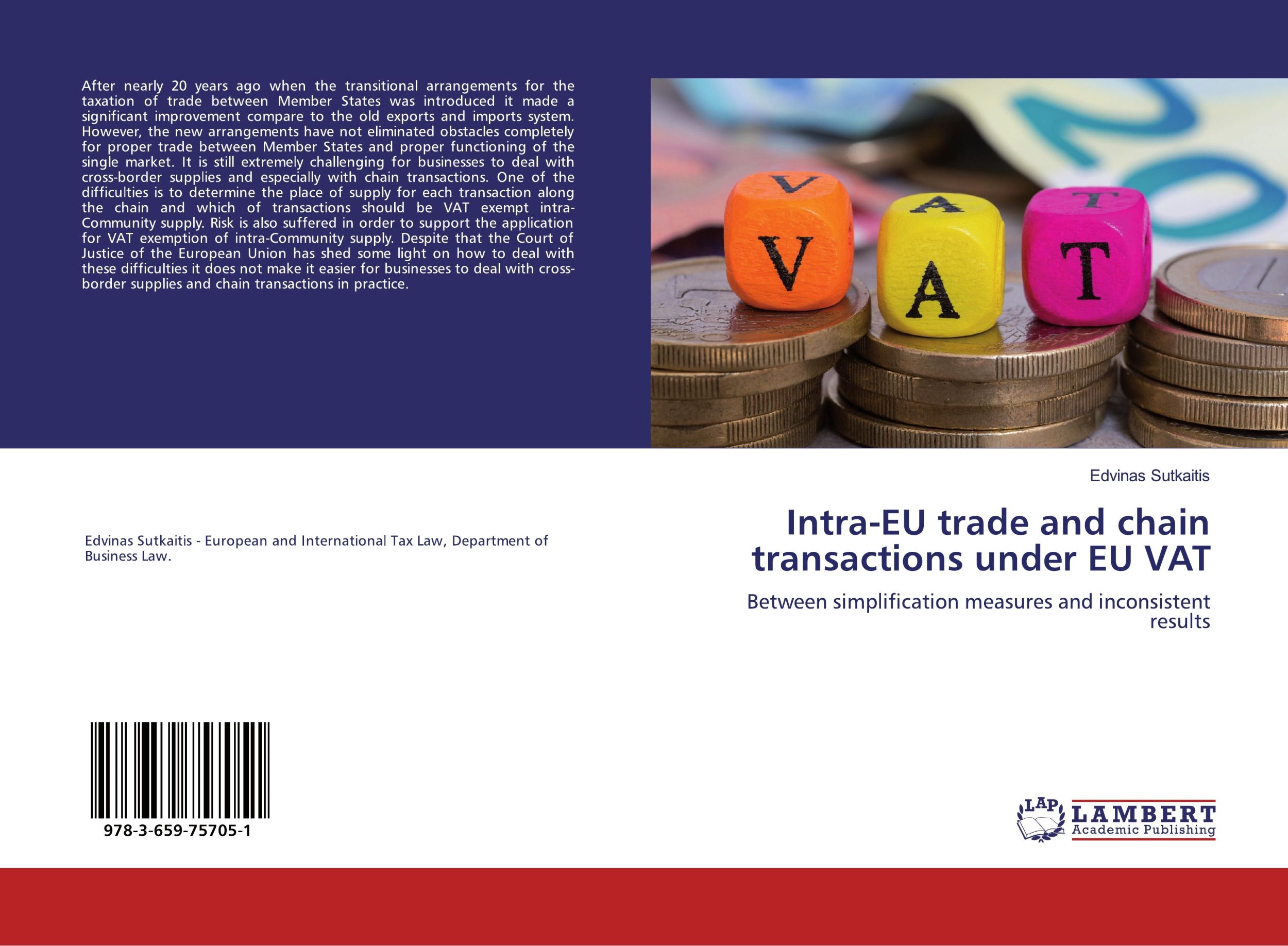 Cover: 9783659757051 | Intra-EU trade and chain transactions under EU VAT | Edvinas Sutkaitis