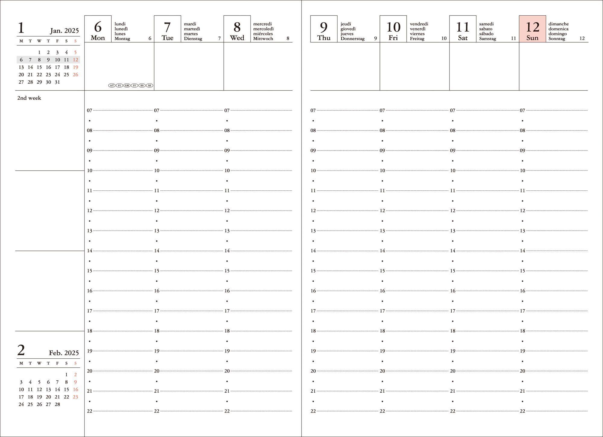 Bild: 4550045127584 | MARK'S 2024/2025 Taschenkalender A6 vertikal, Flower Pattern // Green