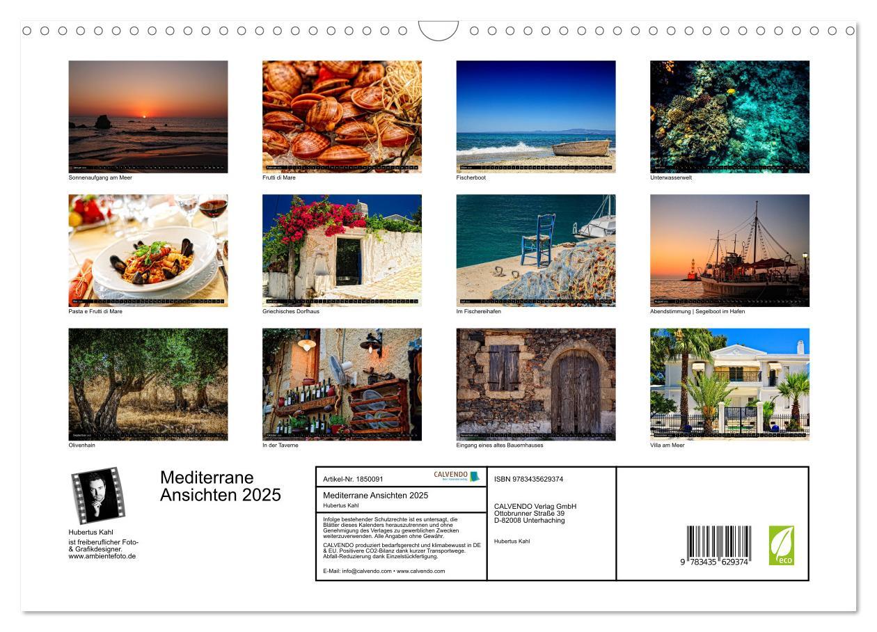 Bild: 9783435629374 | Mediterrane Ansichten 2025 (Wandkalender 2025 DIN A3 quer),...