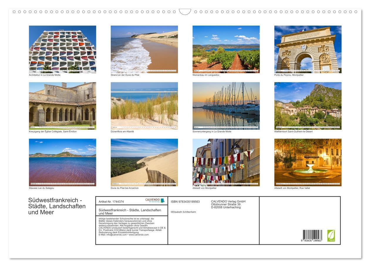 Bild: 9783435199563 | Südwestfrankreich - Städte, Landschaften und Meer (Wandkalender...