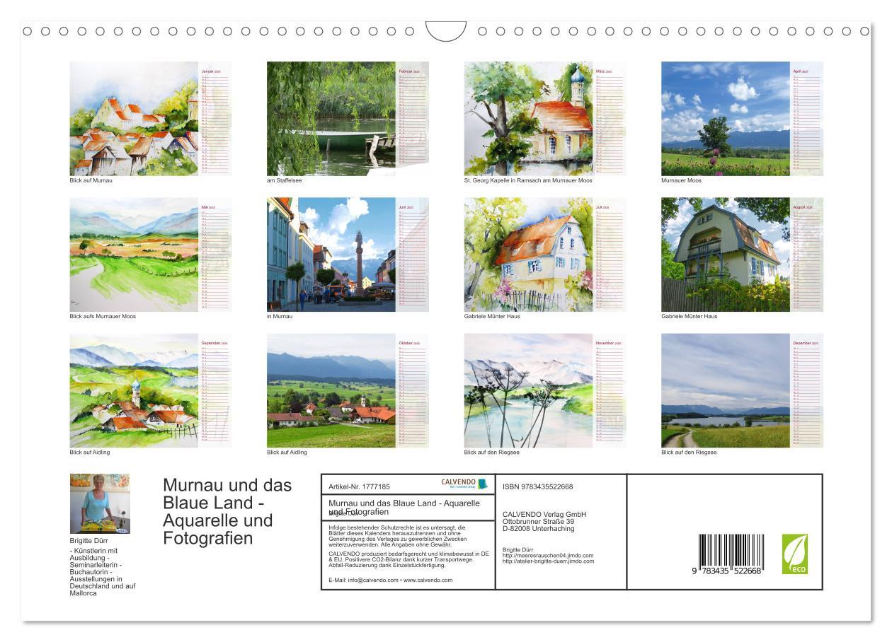 Bild: 9783435522668 | Murnau und das Blaue Land - Aquarelle und Fotografien (Wandkalender...