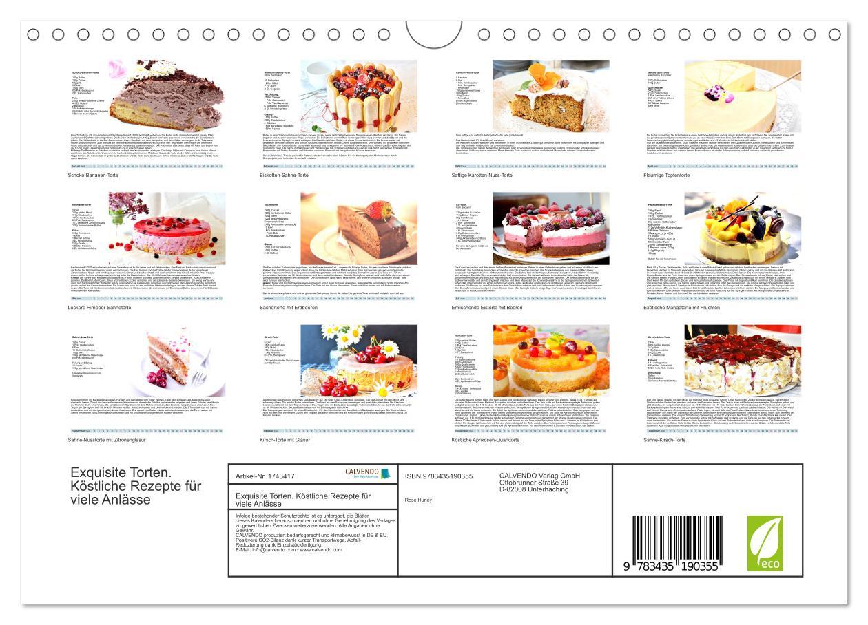 Bild: 9783435190355 | Exquisite Torten. Köstliche Rezepte für viele Anlässe (Wandkalender...