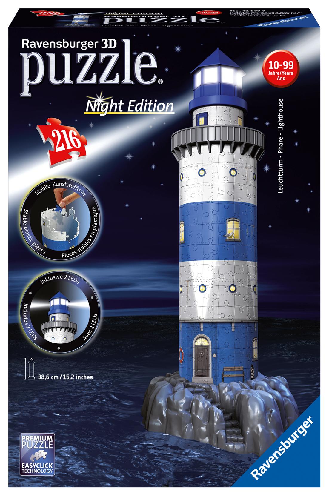 Cover: 4005556125777 | Leuchtturm bei Nacht. 3D-Puzzle 216 Teile | Spiel | 12577 | Deutsch