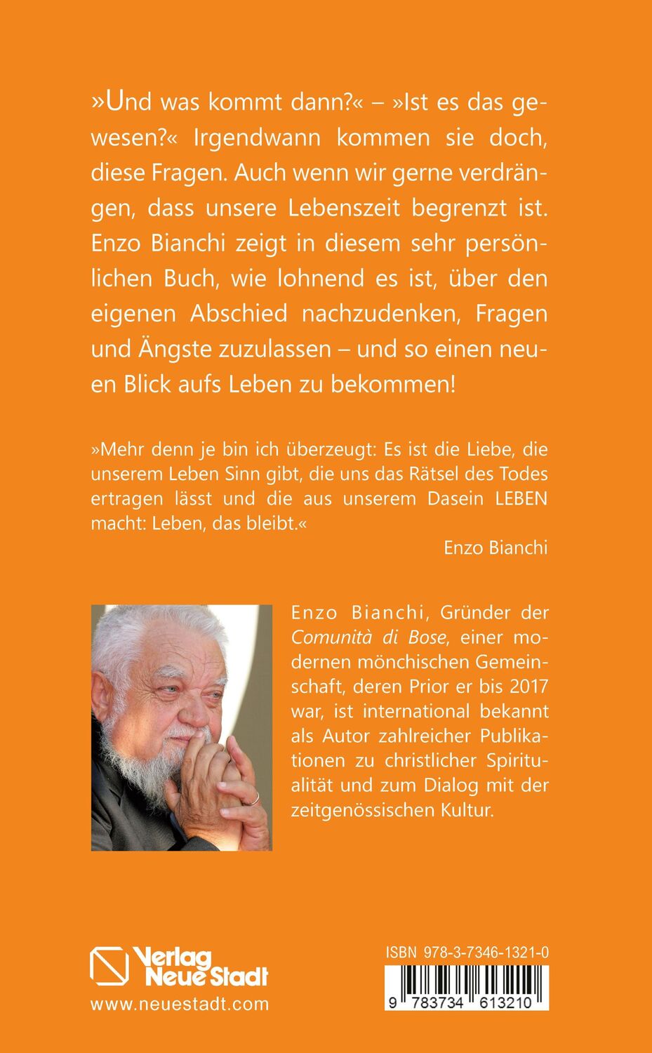 Rückseite: 9783734613210 | Und dann? | Enzo Bianchi | Buch | Spiritualität | 144 S. | Deutsch