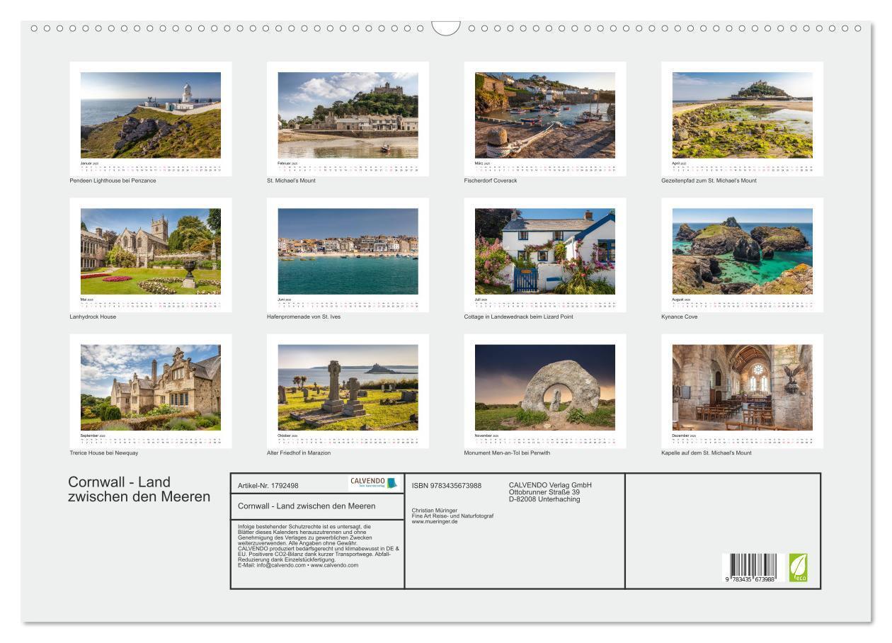 Bild: 9783435673988 | Cornwall - Land zwischen den Meeren (Wandkalender 2025 DIN A2...