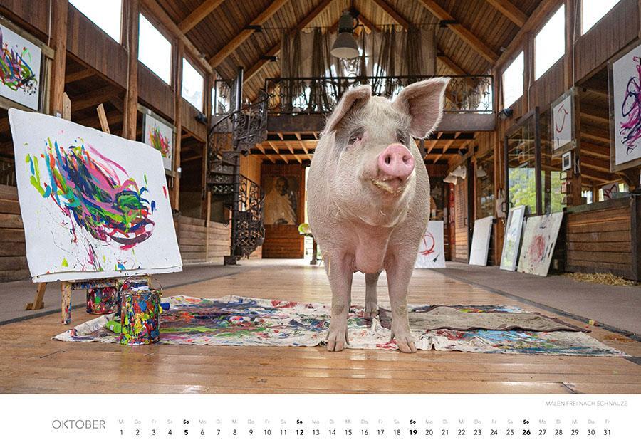 Bild: 9783966648325 | Pigcasso Kalender 2025 | Joanne Lefson | Kalender | Spiralbindung