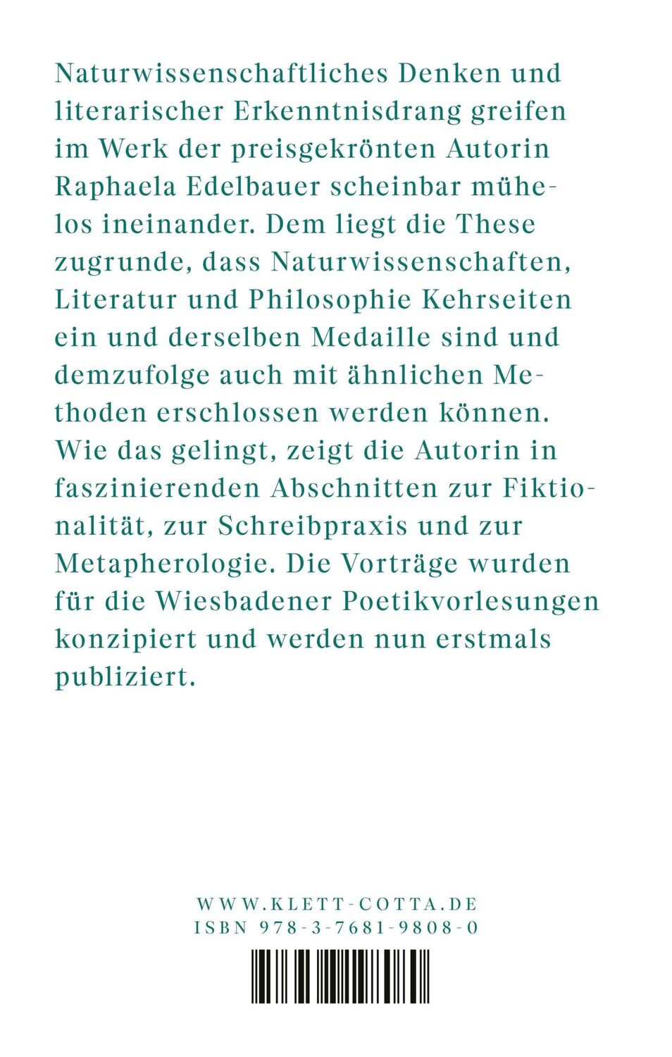 Rückseite: 9783768198080 | Routinen des Vergessens | Raphaela Edelbauer | Taschenbuch | 144 S.