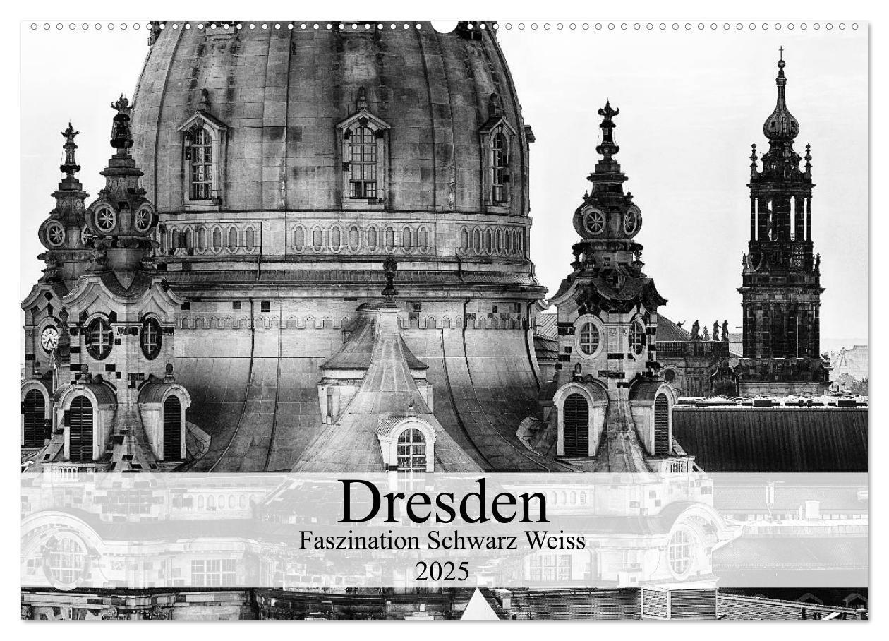 Cover: 9783435719488 | Dresden Faszination Schwarz Weiss (Wandkalender 2025 DIN A2 quer),...