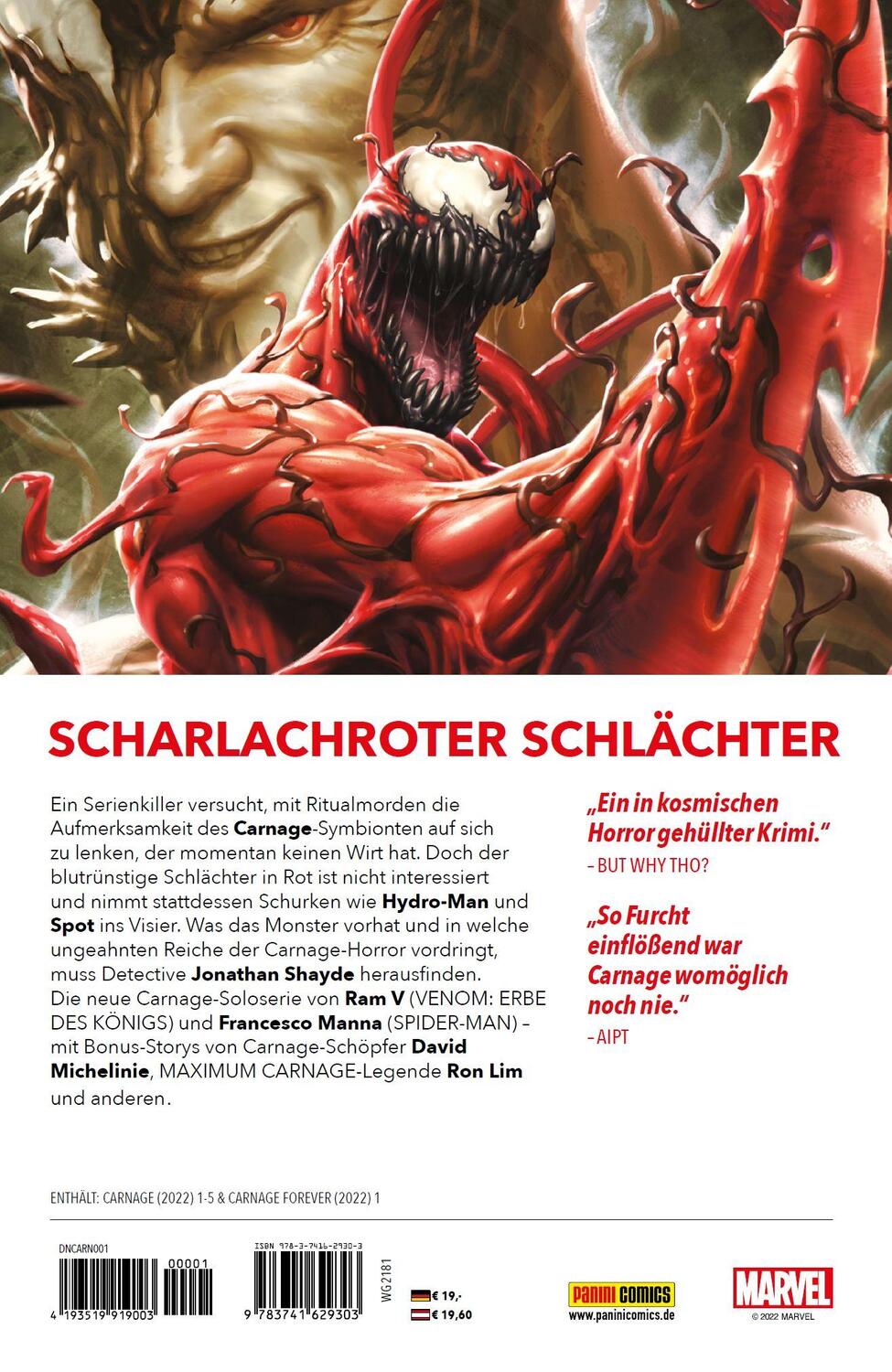 Rückseite: 9783741629303 | Carnage - Neustart | Bd. 1: Albtraum in rot | Johnson (u. a.) | Buch