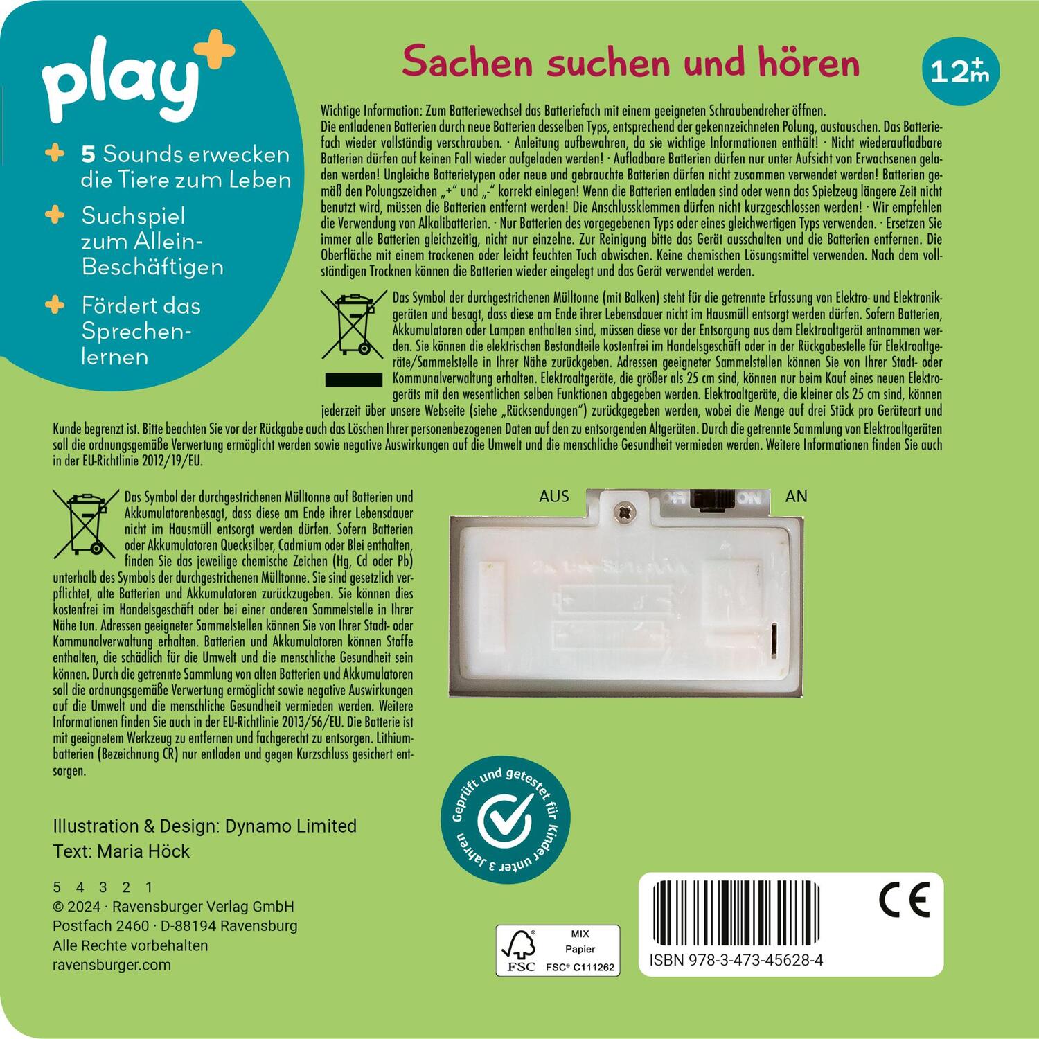 Rückseite: 9783473456284 | Ravensburger Play+ Mein allererstes Soundbuch: Im Dschungel (Sachen...