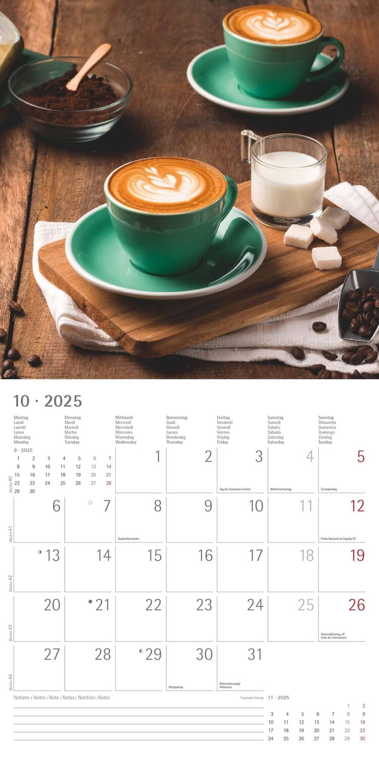 Bild: 4251732343064 | Kaffeegenuss 2025 - Broschürenkalender 30x30 cm (30x60 geöffnet) -...