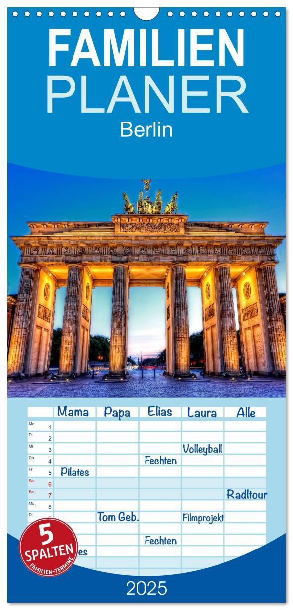 Cover: 9783457118542 | Familienplaner 2025 - Berlin mit 5 Spalten (Wandkalender, 21 x 45...