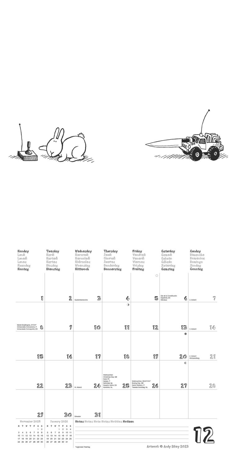 Bild: 4002725987938 | Bunny Suicides 2025 - Wand-Kalender - Broschüren-Kalender - 30x30 -...