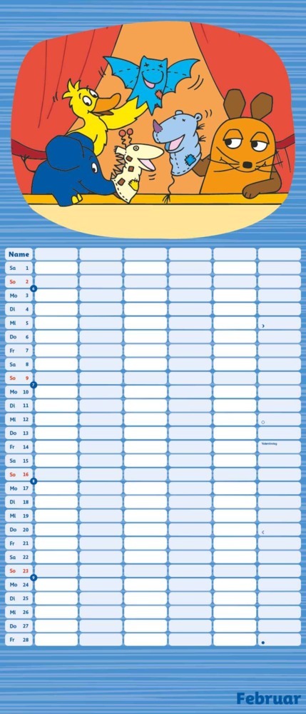 Bild: 4250809653105 | DUMONT - Die Maus 2025 Mega-Familienplaner, 30x70cm, Kalender mit 6...