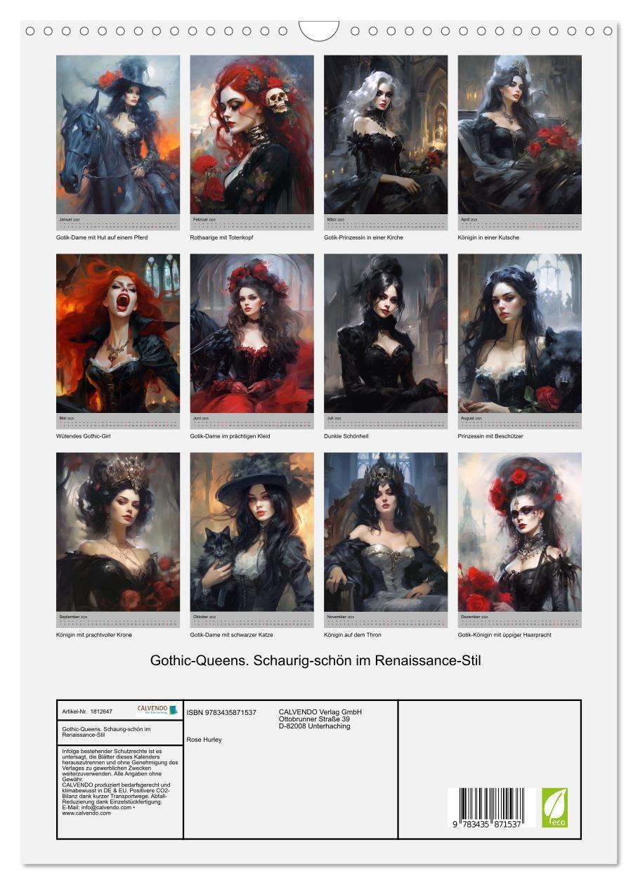 Bild: 9783435871537 | Gothic-Queens. Schaurig-schön im Renaissance-Stil (Wandkalender...