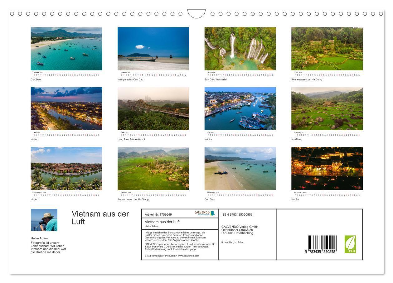 Bild: 9783435350858 | Vietnam aus der Luft (Wandkalender 2025 DIN A3 quer), CALVENDO...