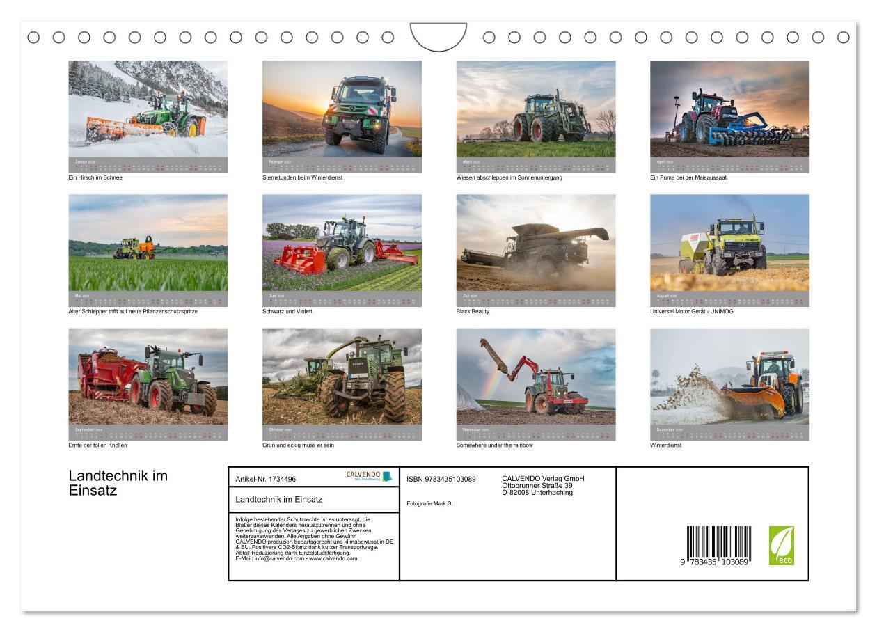 Bild: 9783435103089 | Landtechnik im Einsatz (Wandkalender 2025 DIN A4 quer), CALVENDO...