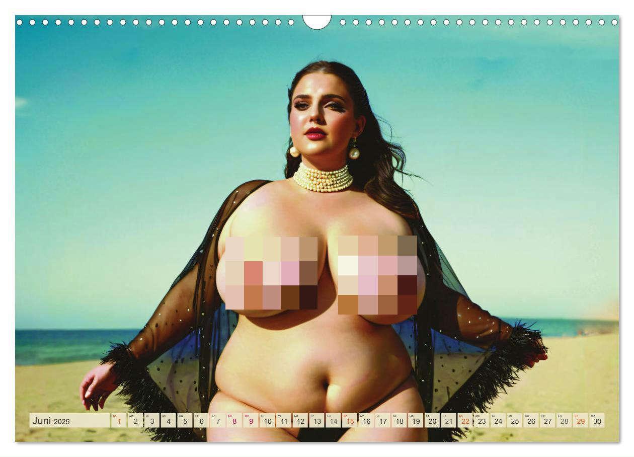 Bild: 9783383782572 | XXL Beach Girls Kalender - Kurvige Frauen am Strand (Wandkalender...