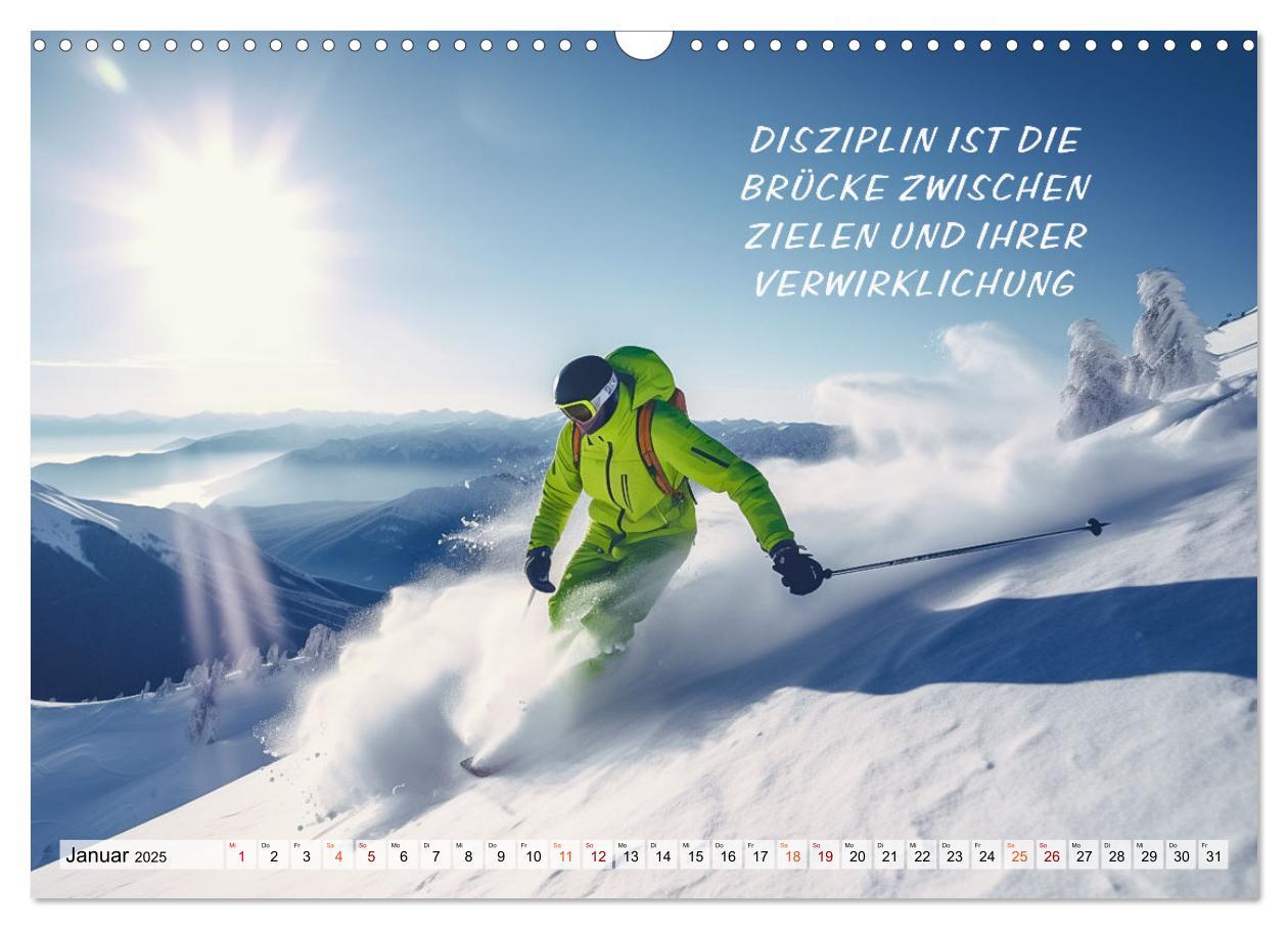 Bild: 9783383908330 | Motivation und Ski (Wandkalender 2025 DIN A3 quer), CALVENDO...