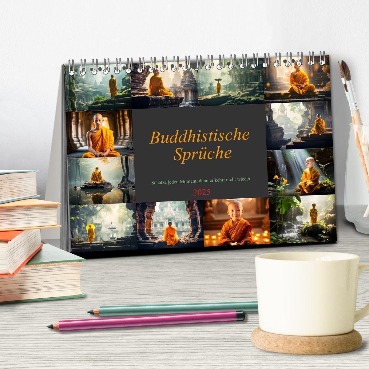 Bild: 9783383775147 | Buddhistische Sprüche (Tischkalender 2025 DIN A5 quer), CALVENDO...