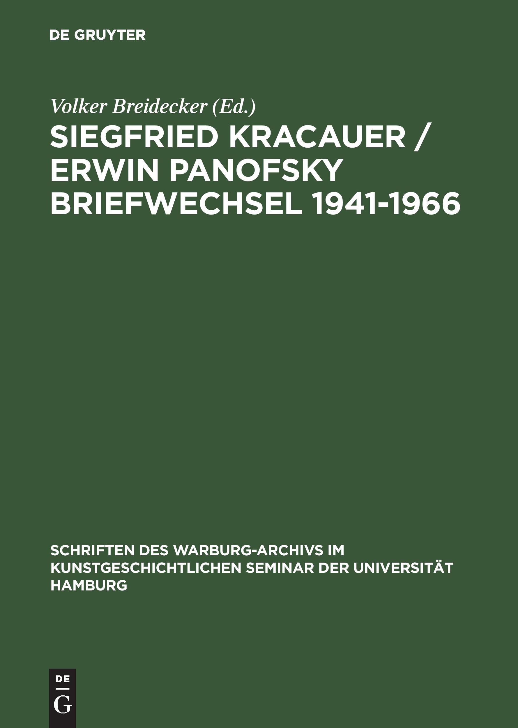 Cover: 9783050027654 | Siegfried Kracauer / Erwin Panofsky Briefwechsel 1941-1966 | Buch | XI