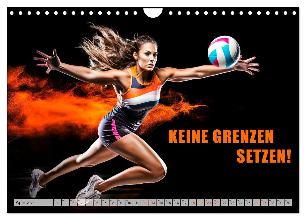 Bild: 9783383845765 | Volleyball und Motivation (Wandkalender 2025 DIN A4 quer), CALVENDO...