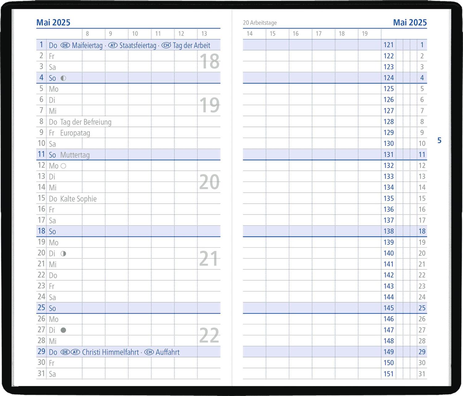 Bild: 4006928025626 | Taschenplaner schwarz 2025 - Bürokalender 9,5x16 cm - 32 Seiten - 1...